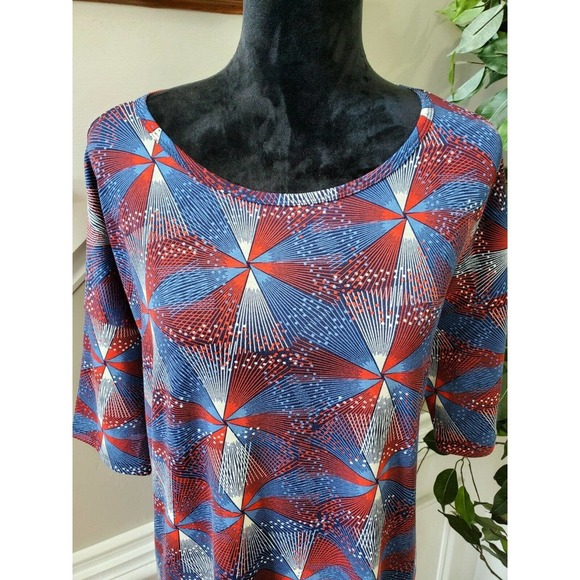 LulaRoe Women's Multicolor Polyester Round Neck 3/4 Sleeve Casual Blouse Size M - Picture 5 of 11